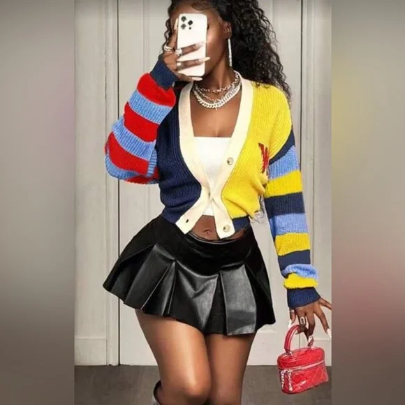 ✨Colorful Striped Women's Cardigan Sweater - Picture 1 of 7